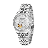 REEF TIGER RGA1583 Skeleton Flywheel Automatic Mechanical Watch For Women - Luxury Diamond Dial Woman Watches